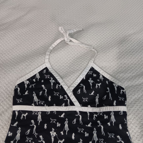 Spencer Jeremy Halter Dress Women's SZ 10 Vintage Y2K Mod Twee Artsy Rockabilly - Picture 2 of 11